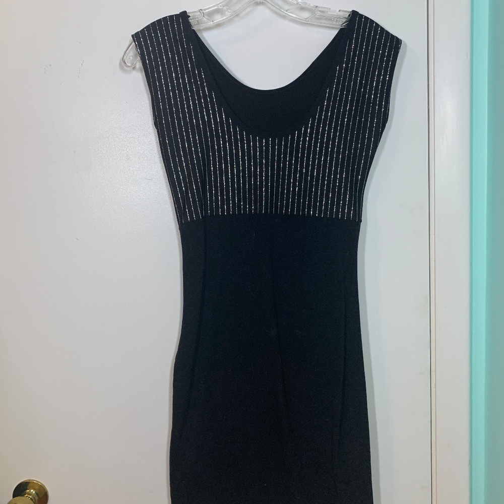 American Apparel Black and Silver BodyCon Dress - Picture 2 of 2